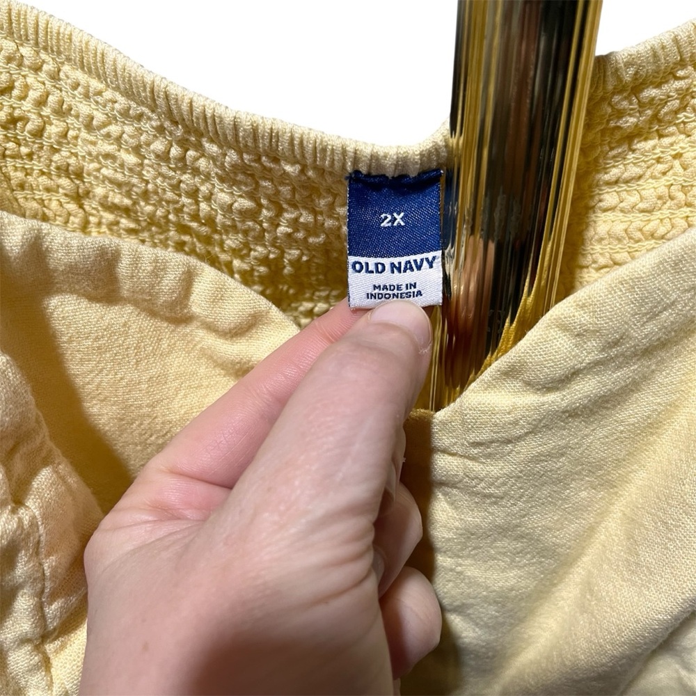Old Navy Butter Yellow Linen Blend Midi Sweetheart Dress 2X - Picture 6 of 12